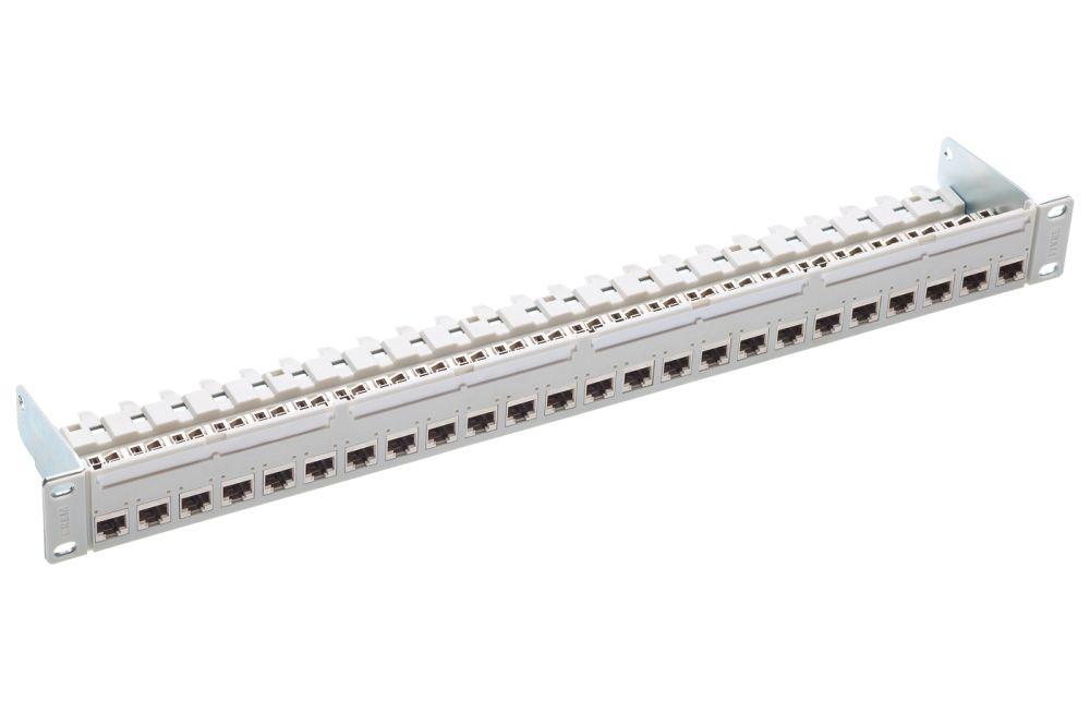 19" 1U PC Patch Panel 24xRJ45/s, Cat. 6A EL, gray, fully populated