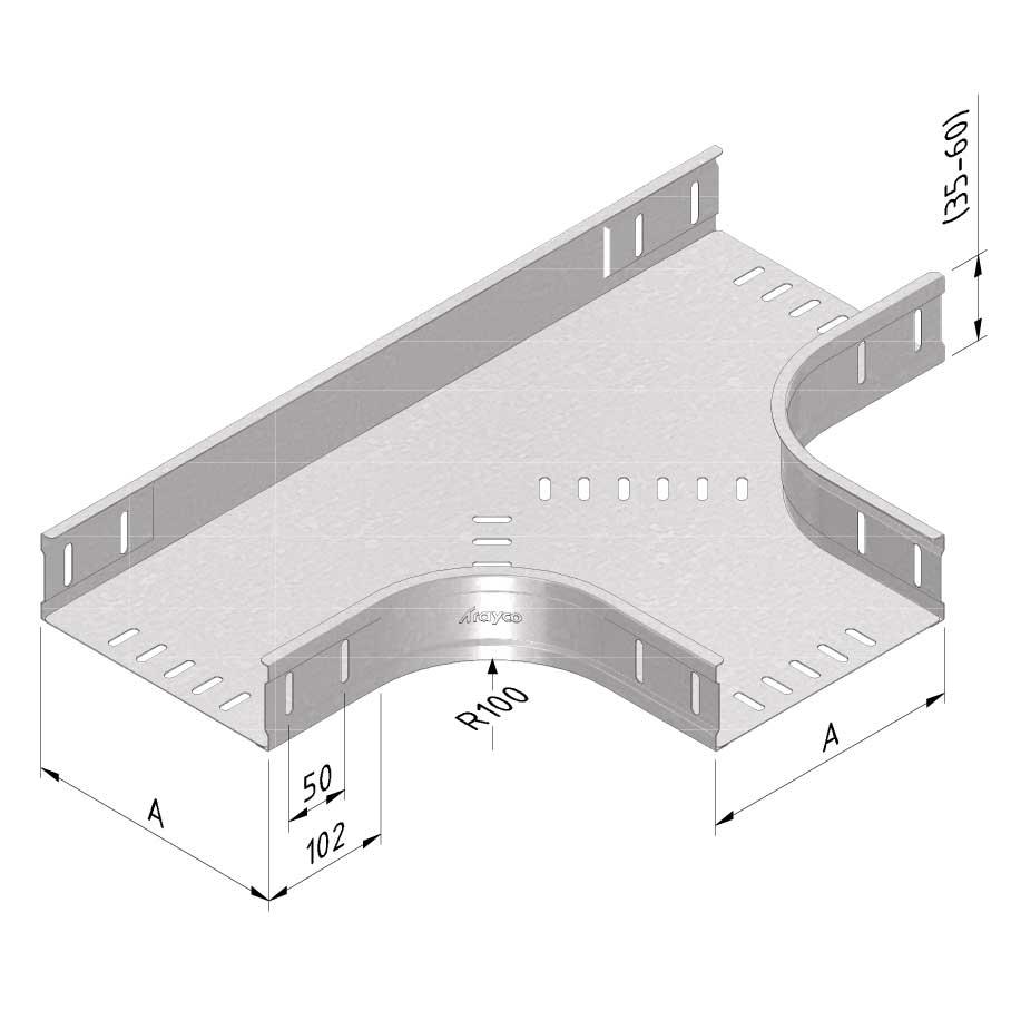 Chemin de câbles pièce en T CT35-T-300 DG