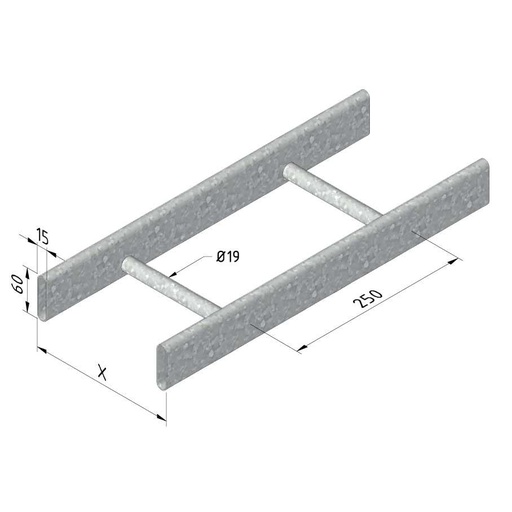 [CLR60-300-6 DG] Echelle à câbles échel. Ronds CLR60-300-6 DG